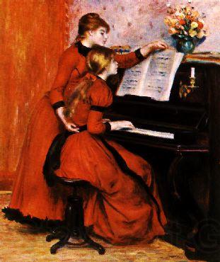 Pierre Renoir Two Young Girls at the Piano Spain oil painting art